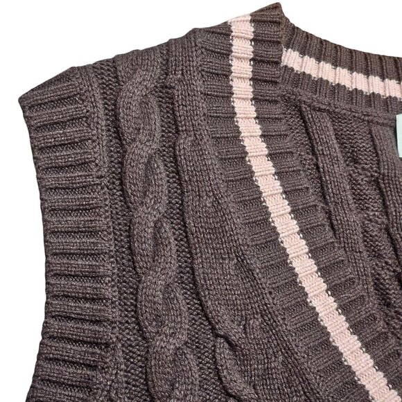 Aritzia Sunday Best Winston 3D look Sweater Vest Preppy Academia Merino Wool - Picture 10 of 15